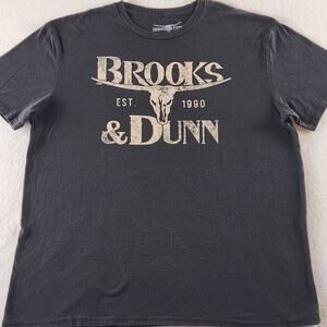 Brooks and Dunn Longhorn Skull Logo Black Concert T-Shirt XL
